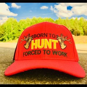 Embroidered Born To Hunt Forced To Work Cap.
